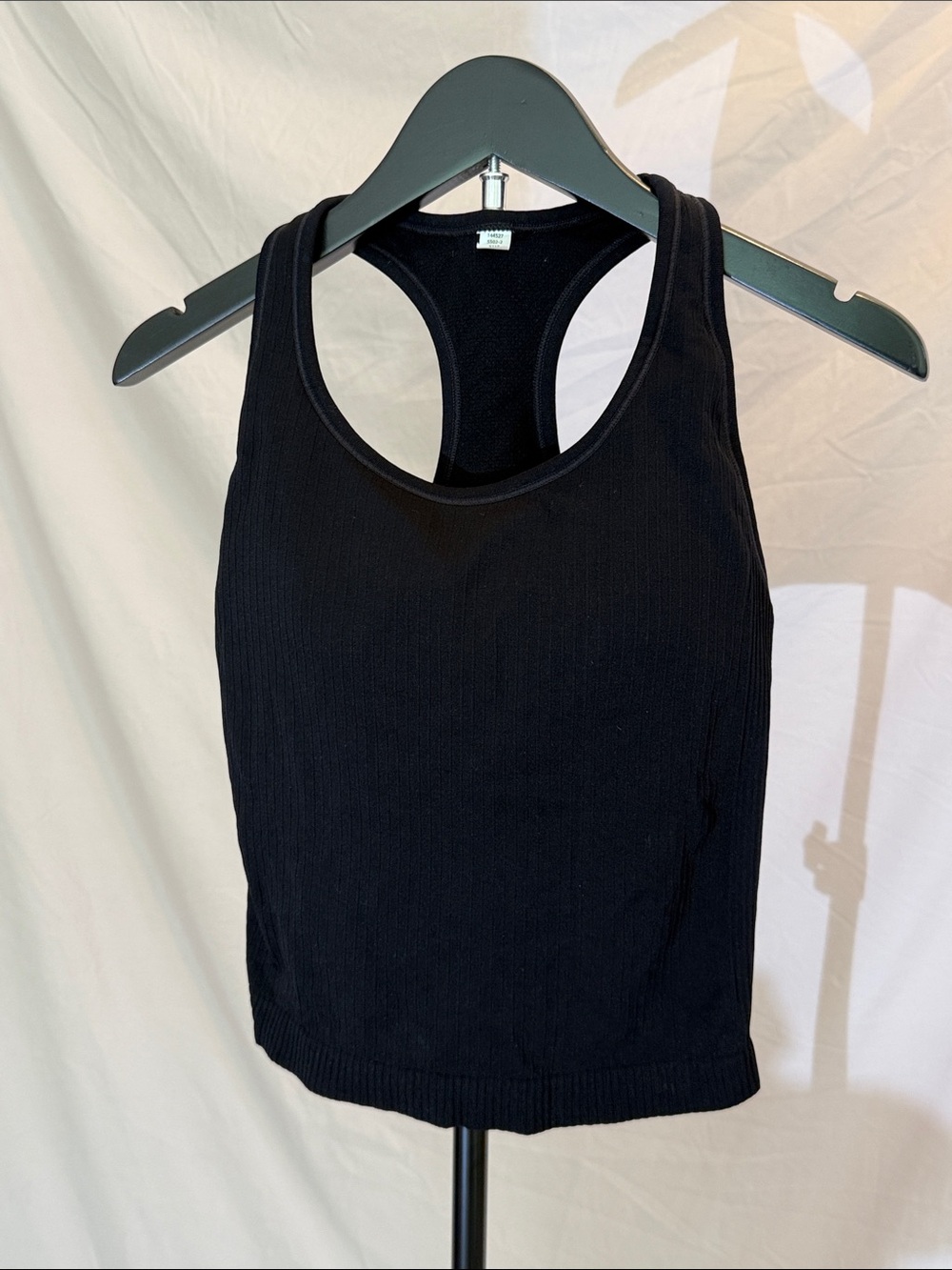 Black Racerback Ribbed Tank Top